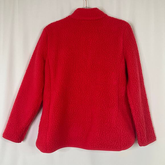 Talbots | Hot Pink Sherpa Polyester Jacket Womens Large PETITE - Picture 6 of 6